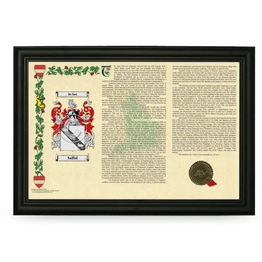 Safful Armorial Landscape Framed - Black