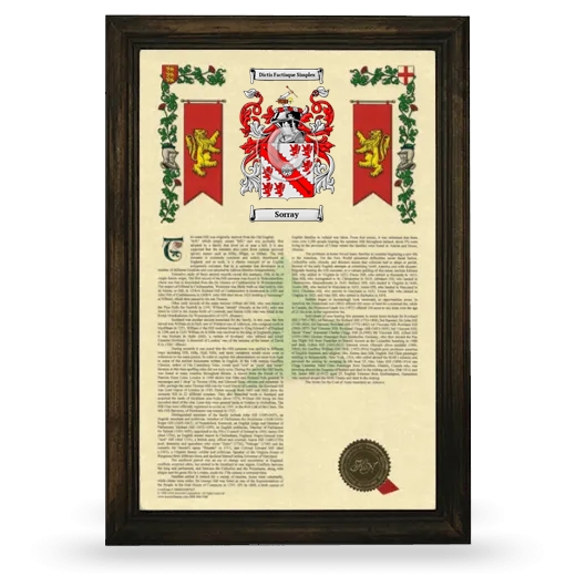 Sorray Armorial History Framed - Brown