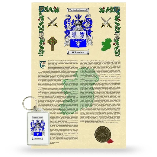 O'Scanlant Armorial History and Keychain Package