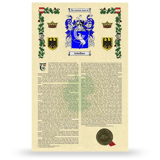 Scheffner Armorial History with Coat of Arms