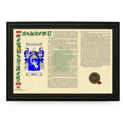 Shaver Armorial Landscape Framed - Black