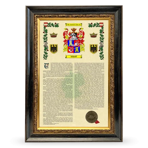 Scharff Armorial History Framed - Heirloom