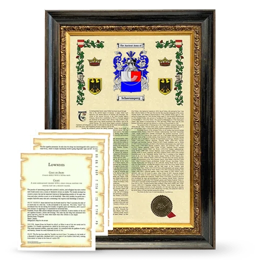 Schaeumperg Framed Armorial History and Symbolism - Heirloom