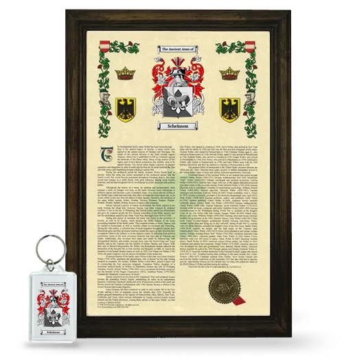 Scheinson Framed Armorial History and Keychain - Brown