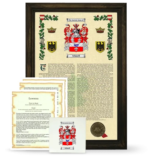 Schmell Framed Armorial, Symbolism and Large Tile - Brown