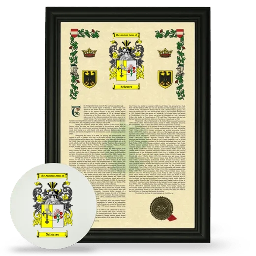 Scherrer Framed Armorial History and Mouse Pad - Black