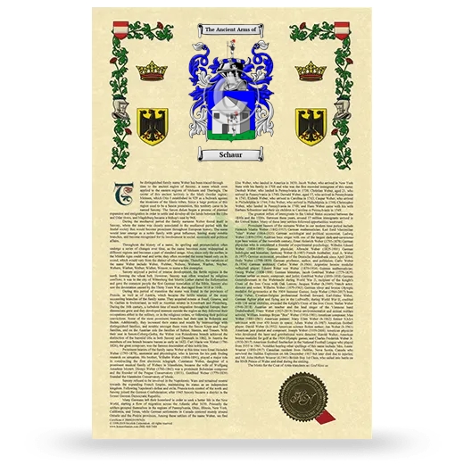 Schaur Armorial History with Coat of Arms