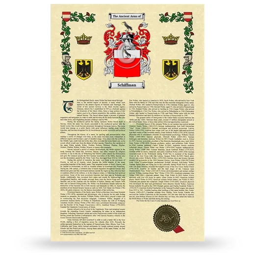 Schiffman Armorial History with Coat of Arms
