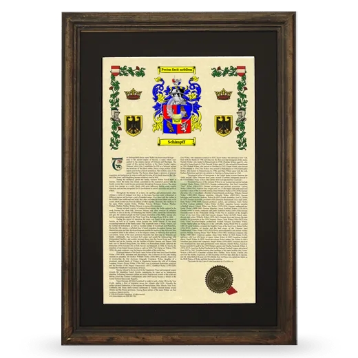 Schimpff Deluxe Armorial Framed - Brown