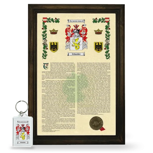 Schmoker Framed Armorial History and Keychain - Brown
