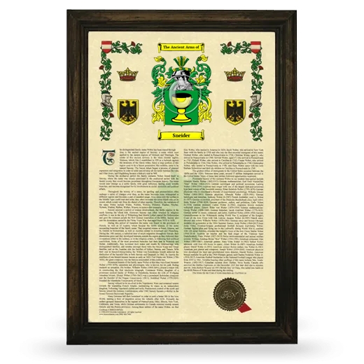 Sneider Armorial History Framed - Brown