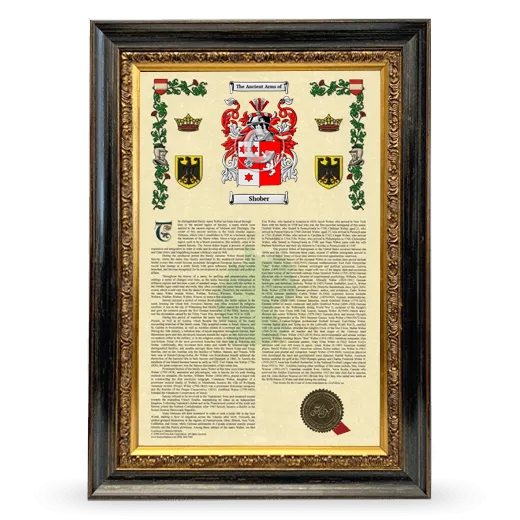 Shober Armorial History Framed - Heirloom