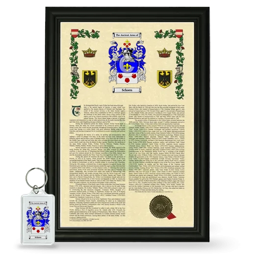 Schoen Framed Armorial History and Keychain - Black