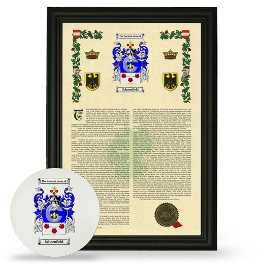 Schoenfield Framed Armorial History and Mouse Pad - Black