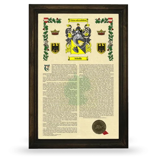 Scholly Armorial History Framed - Brown