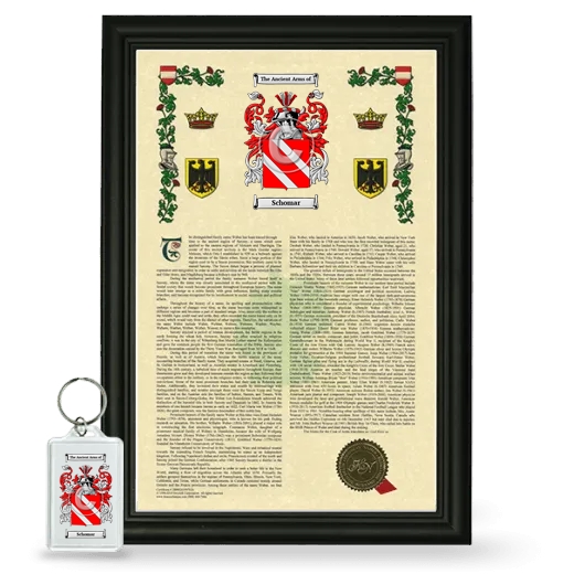 Schomar Framed Armorial History and Keychain - Black