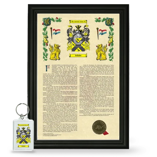 Schrier Framed Armorial History and Keychain - Black