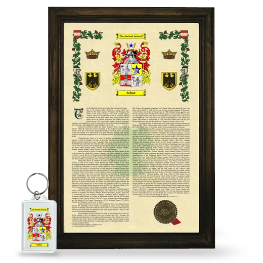 Schue Framed Armorial History and Keychain - Brown
