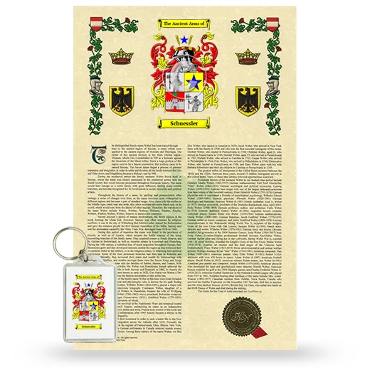 Schuessler Armorial History and Keychain Package