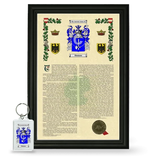 Shuman Framed Armorial History and Keychain - Black