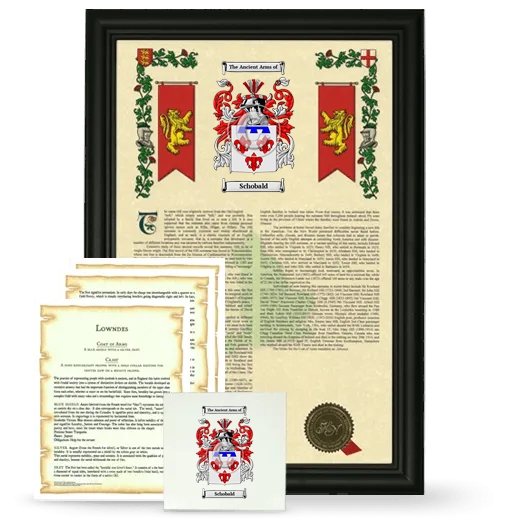 Schobald Framed Armorial, Symbolism and Large Tile - Black