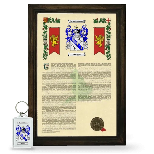 Skroggis Framed Armorial History and Keychain - Brown