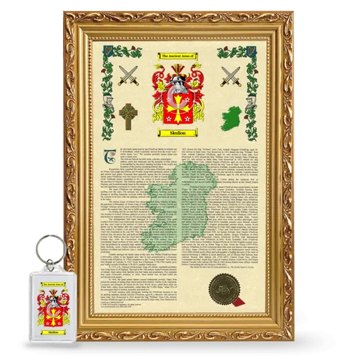 Skulion Framed Armorial History and Keychain - Gold