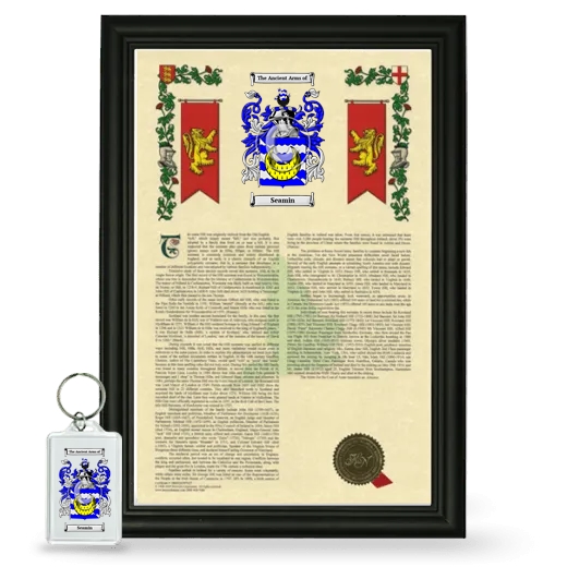 Seamin Framed Armorial History and Keychain - Black