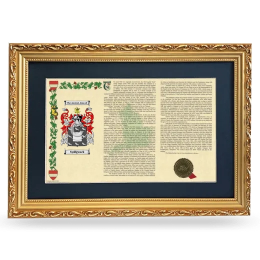 Syddgwack Deluxe Armorial Landscape Framed - Gold