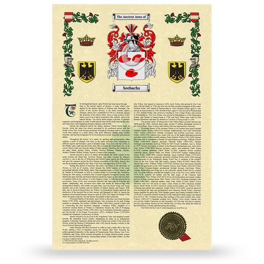 Seebachs Armorial History with Coat of Arms