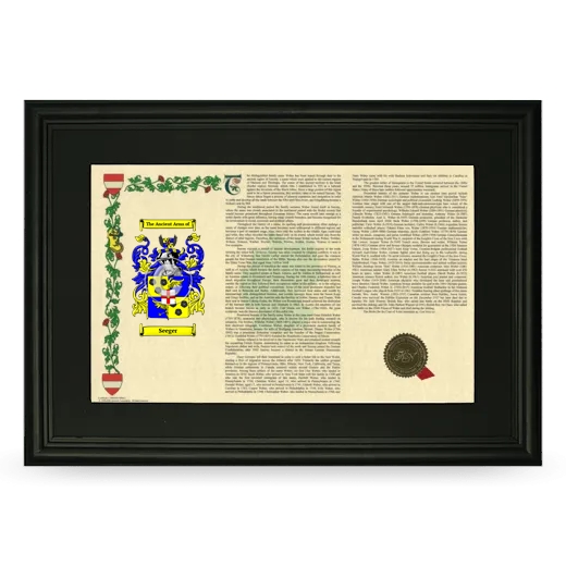 Seeger Deluxe Armorial Landscape Framed- Black