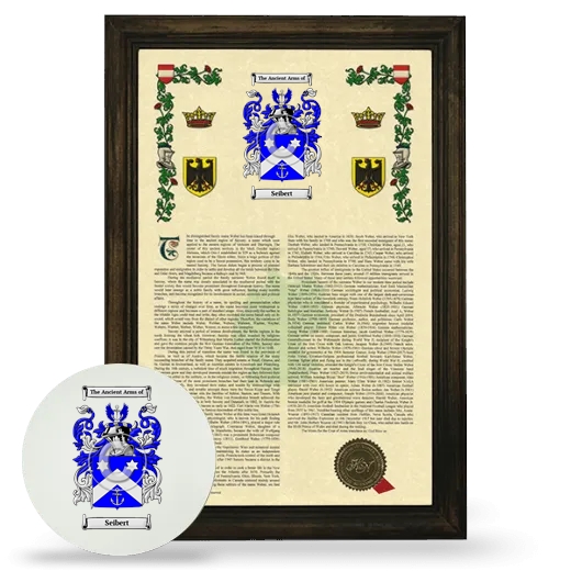 Seibert Framed Armorial History and Mouse Pad - Brown