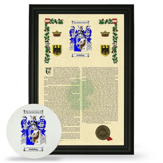 Seideling Framed Armorial History and Mouse Pad - Black