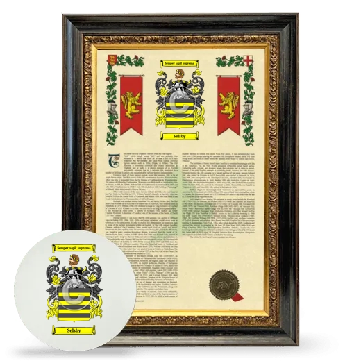 Selsby Framed Armorial History and Mouse Pad - Heirloom