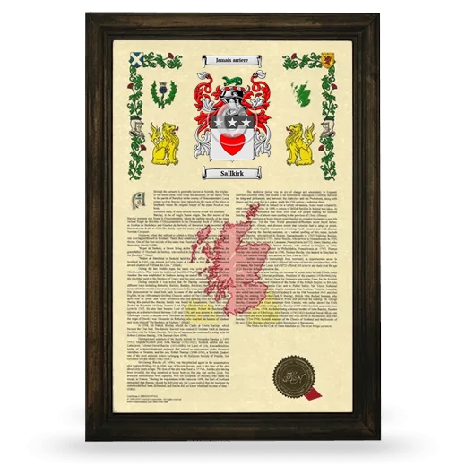 Sallkirk Armorial History Framed - Brown