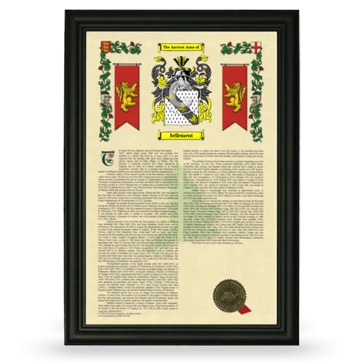 Sellement Armorial History Framed - Black