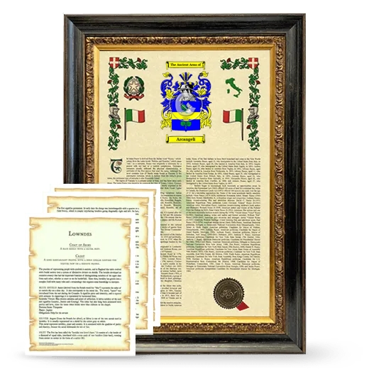 Arcangeli Framed Armorial History and Symbolism - Heirloom