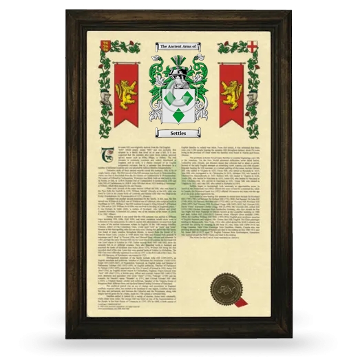 Settles Armorial History Framed - Brown