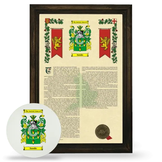 Snouks Framed Armorial History and Mouse Pad - Brown