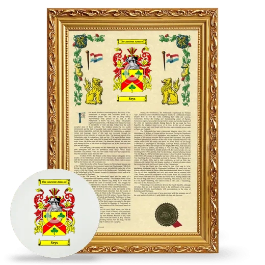 Seys Framed Armorial History and Mouse Pad - Gold