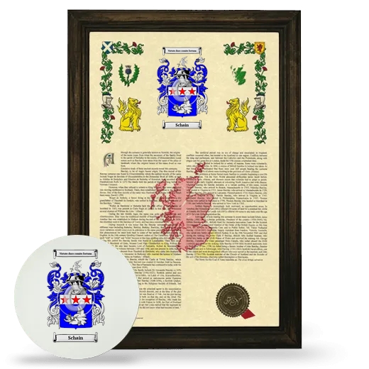 Schain Framed Armorial History and Mouse Pad - Brown