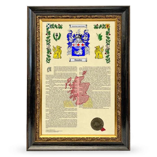 Shanday Armorial History Framed - Heirloom