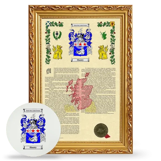 Shanty Framed Armorial History and Mouse Pad - Gold