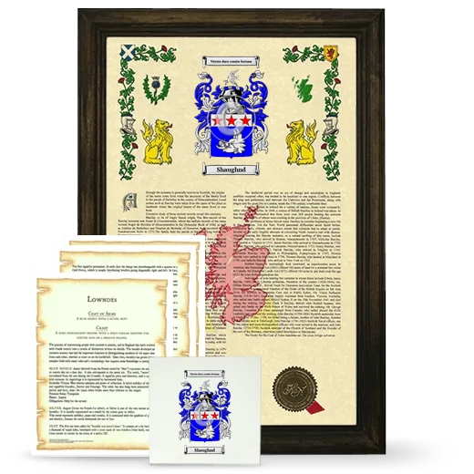 Shaughnd Framed Armorial, Symbolism and Large Tile - Brown