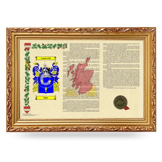 Saw Armorial Landscape Framed - Gold