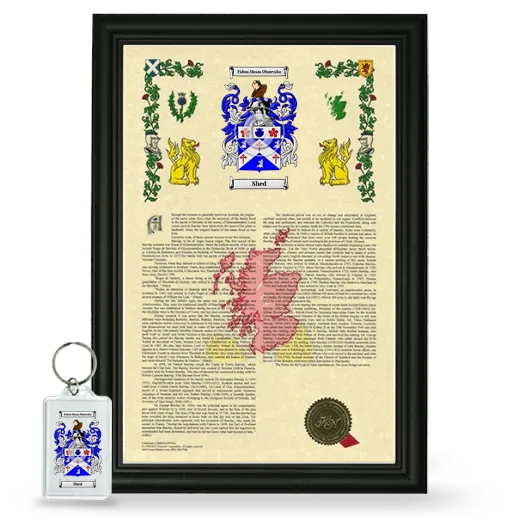 Shed Framed Armorial History and Keychain - Black