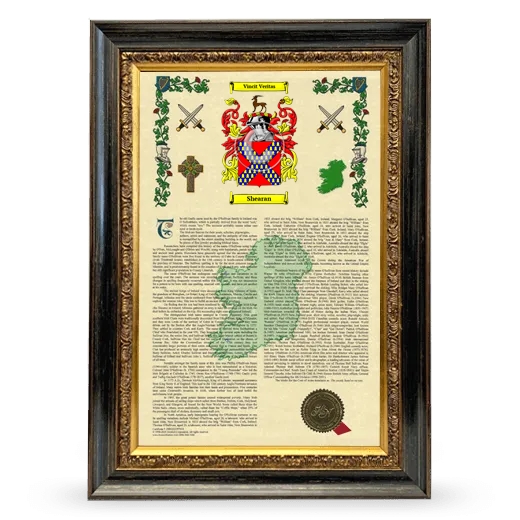 Shearan Armorial History Framed - Heirloom