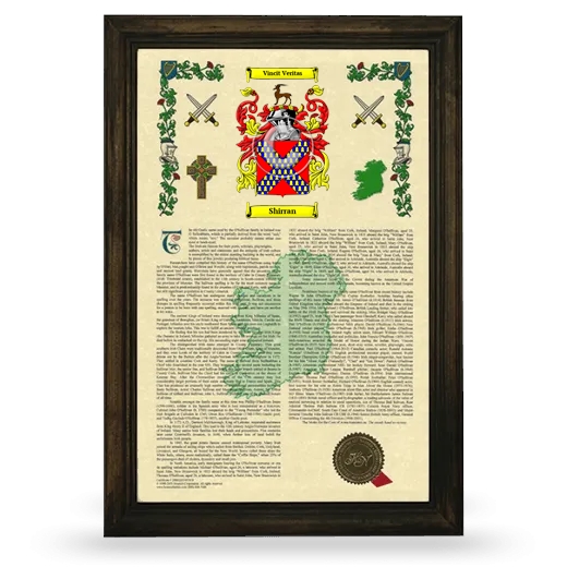 Shirran Armorial History Framed - Brown