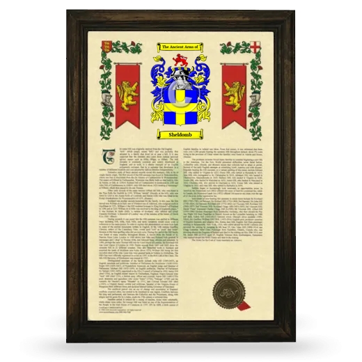 Sheldomb Armorial History Framed - Brown