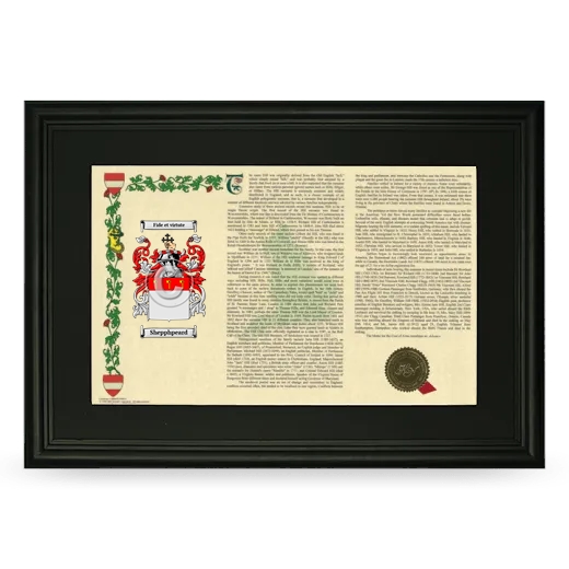 Shepphpeard Deluxe Armorial Landscape Framed- Black